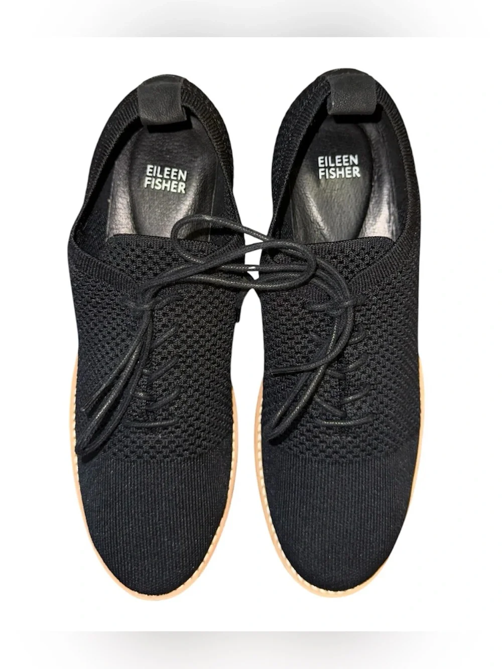 Eileen Fisher Eddy 2 Stretch Knit Comfort Platform Flats Women’s Size 10 Black